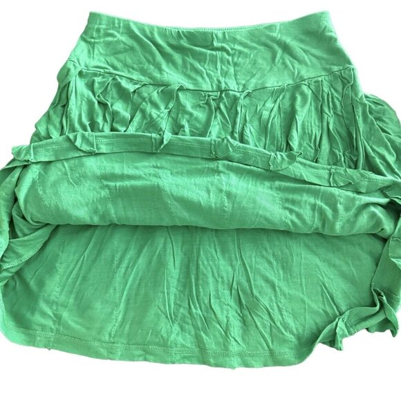 International Concepts Kelly Green Ruffle Tiered Short Skirt Flowy Lined - Picture 4 of 8